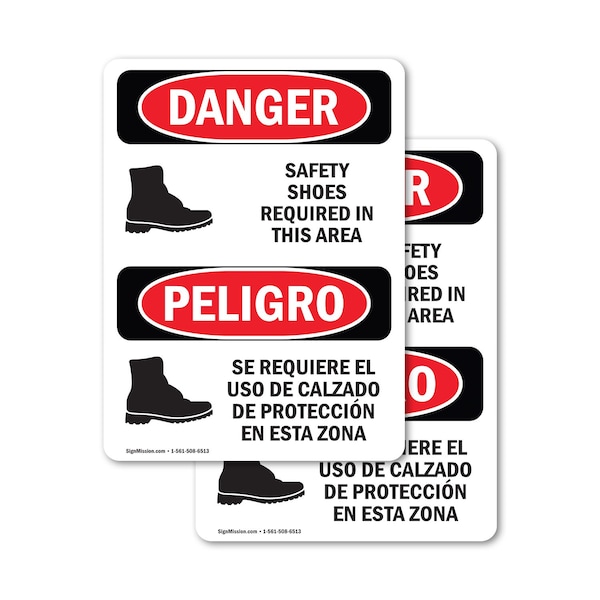 Signmission 10 in Height, 7 in Width, Vinyl Decal, Rectangle, Bilingual OS-2PACK-DS-D-710-VS-1568 - main